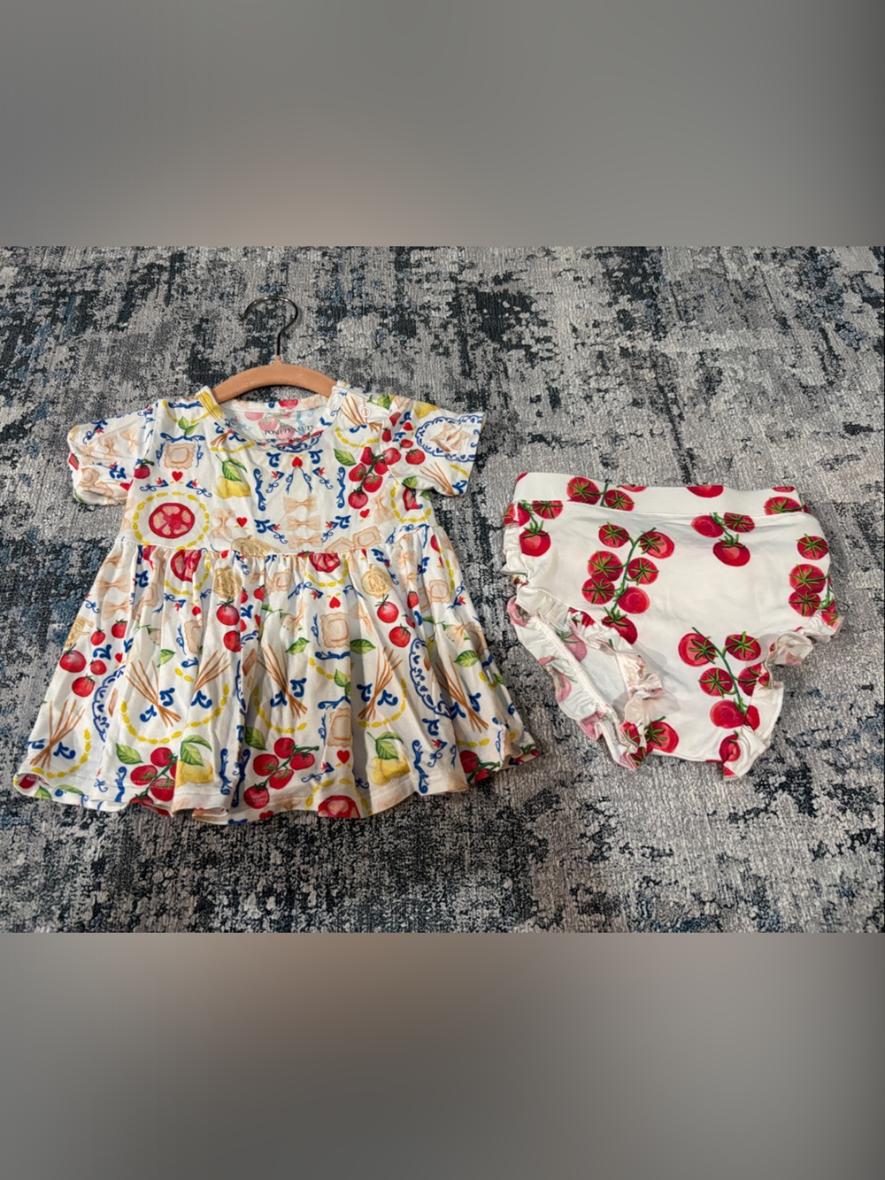Mangia Print with Italian Food Shirt with Matching Bloomers